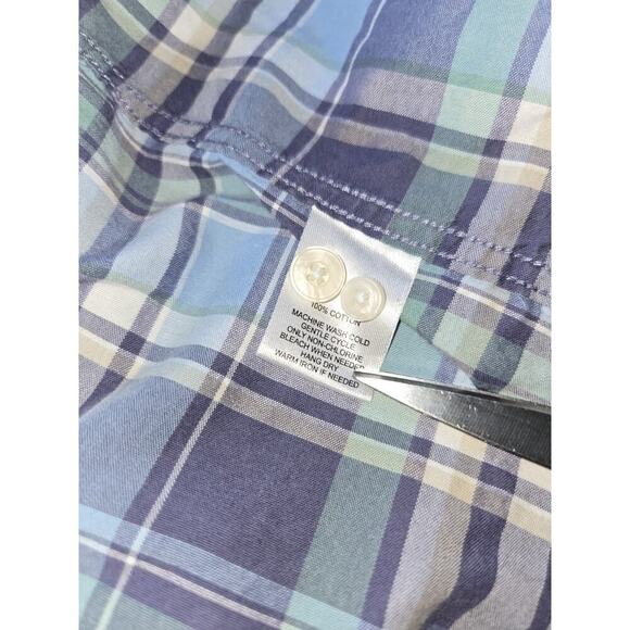 UNTUCKit Shirt Men Medium Blue Plaid RomBauer Preppy Long Sleeve Slim - Picture 6 of 11